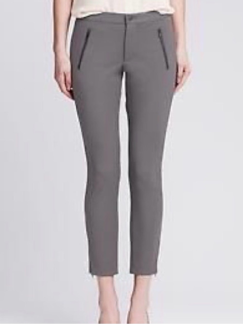 Banana Republic Addison Grey Zip-Pocket Trousers, Size 6